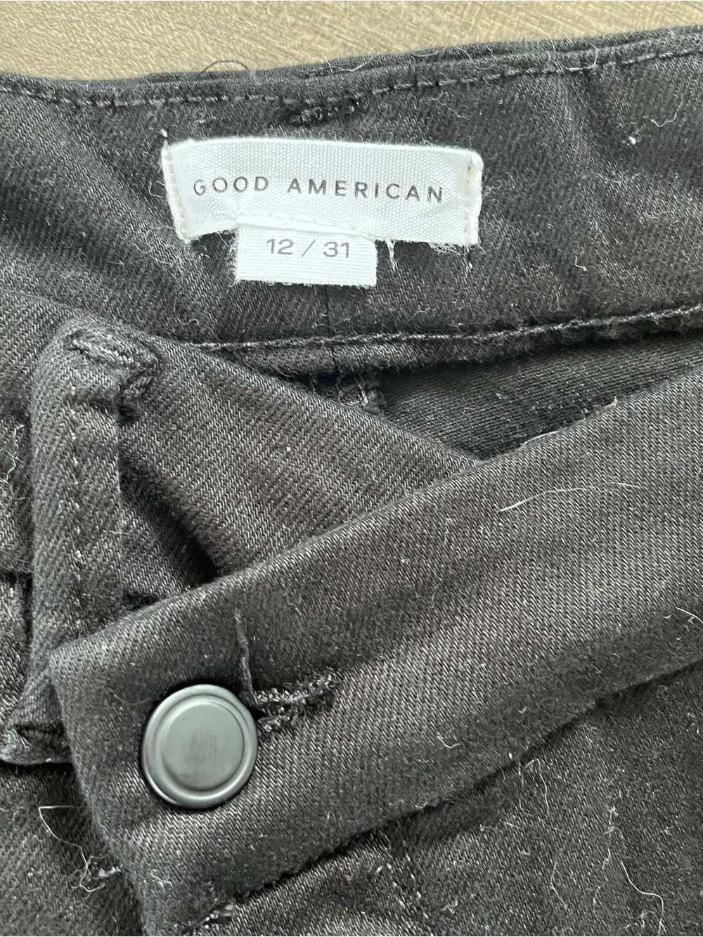 Good American Black High-Rise Skinny Jeans Crossover Waist line - Picture 5 of 6